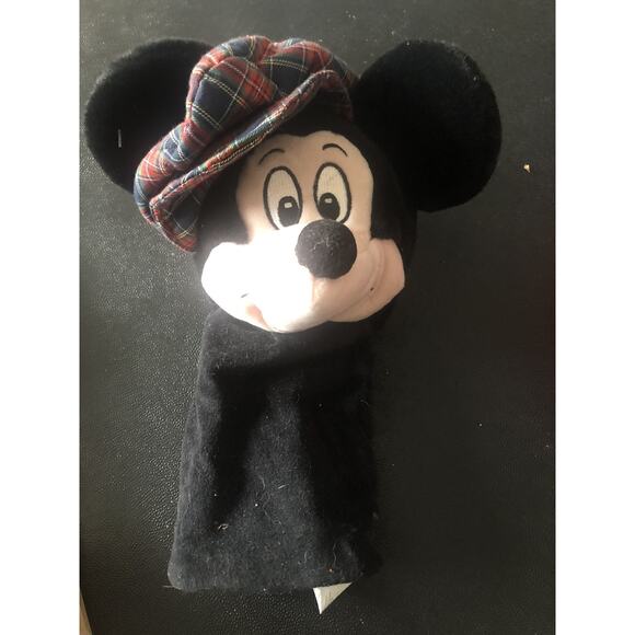 Vtg Disney Store Mickey Mouse w/ Plaid Hat Golf Club Cover 12" Driver Headcover - Picture 1 of 6